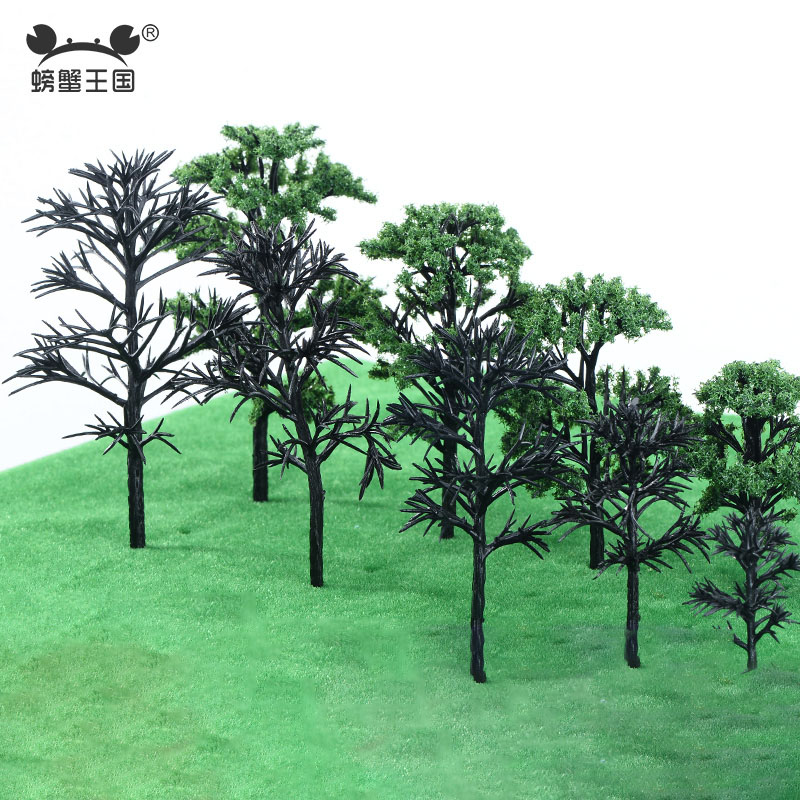 Model Kit Train - HO Scale Miniature ต้นไม้ 10 ชิ้น