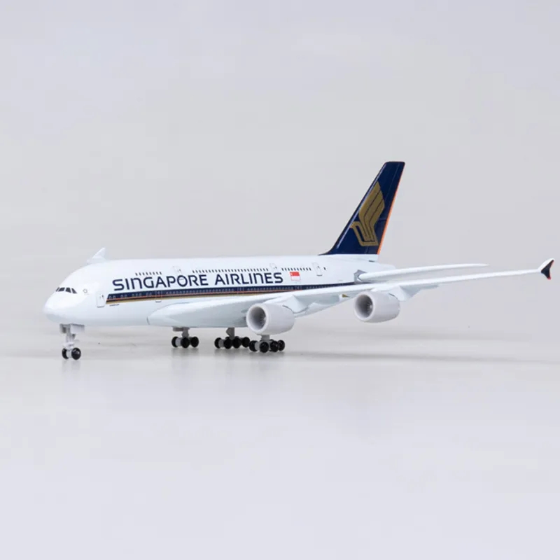 Model Kit Singapore - โลหะเครื่องบินเครื่องบินรุ่น 20 ซม.1:400 Singapore Airlines A380