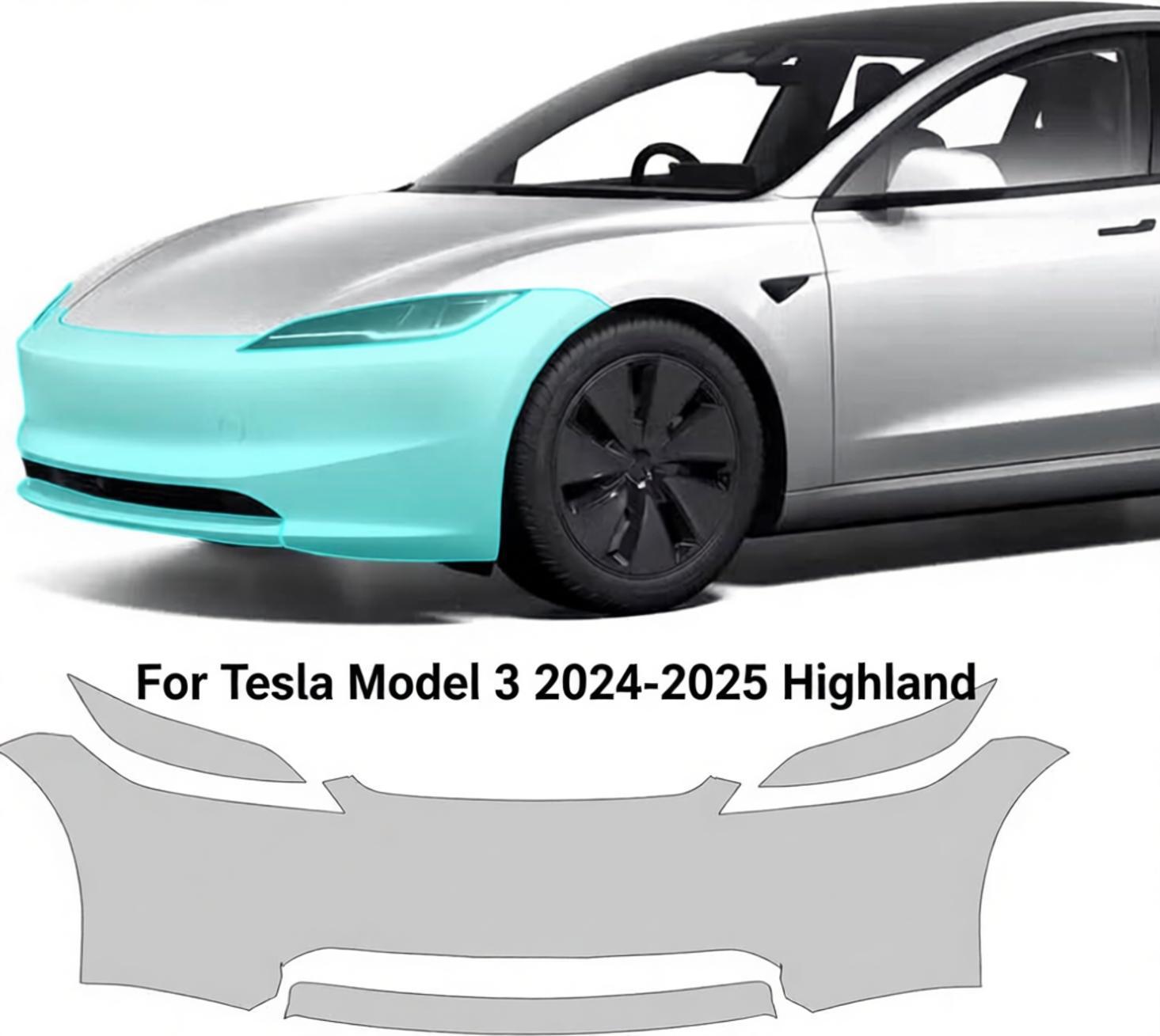 Paint Model Kit - ฟิล์มกันรอยชนกันชน TPU สำหรับ Tesla Model 3