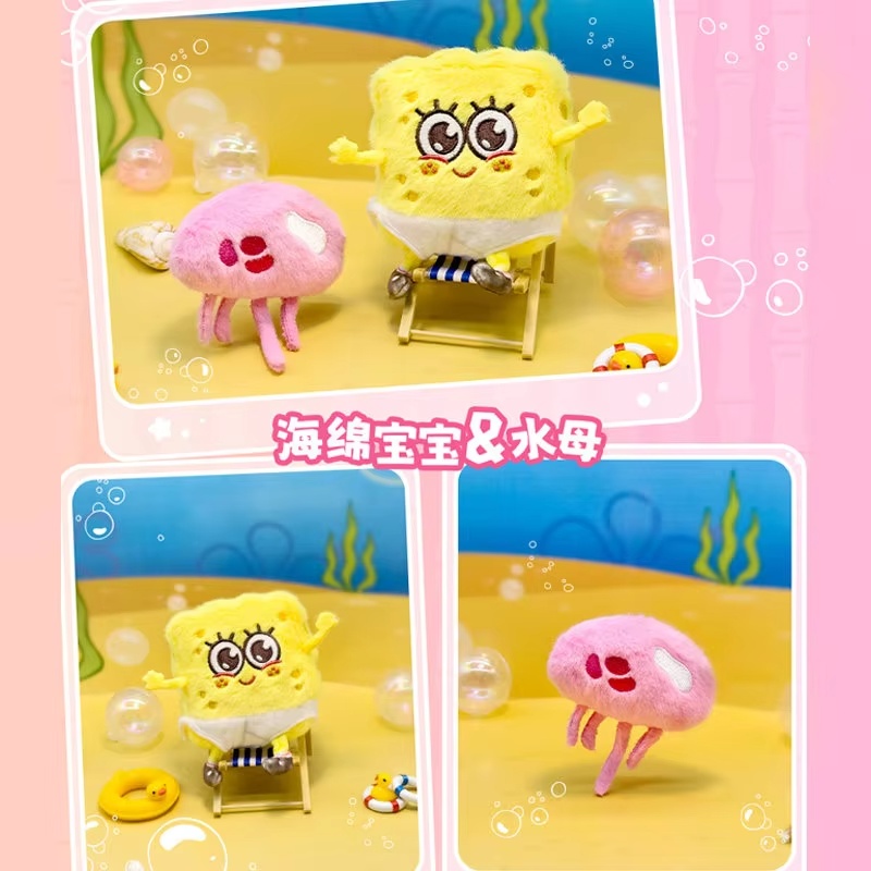 Model Kitchen Set Pvc - ฟิกเกอร์แท้จากซีรีส์ชุดนอน Spongebob Squarepants แบบกล่องสุ่ม แม่เหล็กติดตู้เย็น ตุ๊กตาการ์ตูน