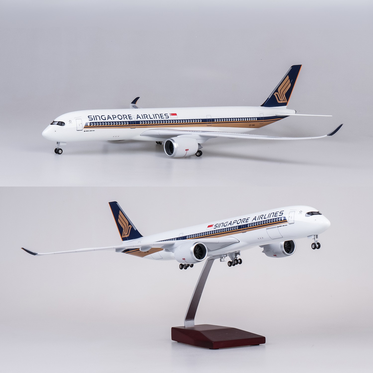 Model Kit Singapore - เครื่องบินของเล่นขนาดใหญ่ 47 ซม. รุ่น Singapore A350