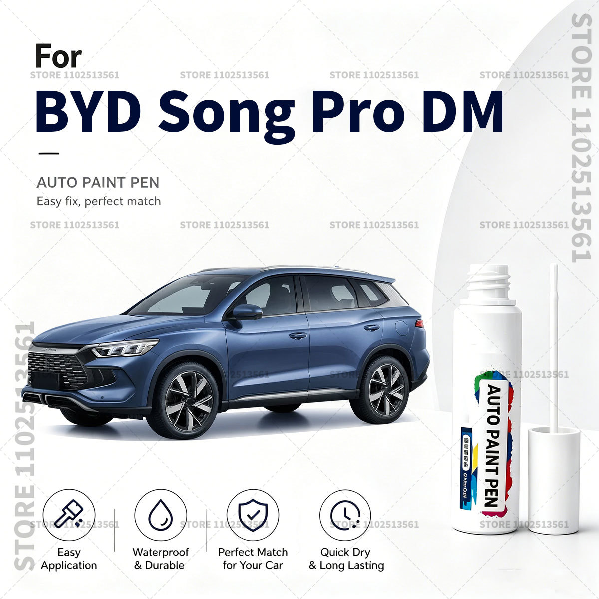Paint Model Kit - ปากกาซ่อมสีรถยนต์สำหรับ BYD Song Pro DM สีขาว
