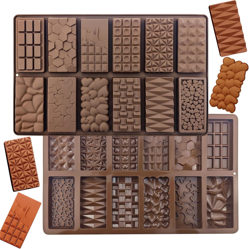Model Kitchen Set - 12 In 1 แม่พิมพ์ช็อกโกแลตดูไบซิลิโคนช็อกโกแลตบาร์แม่พิมพ์ Break Non-Stick