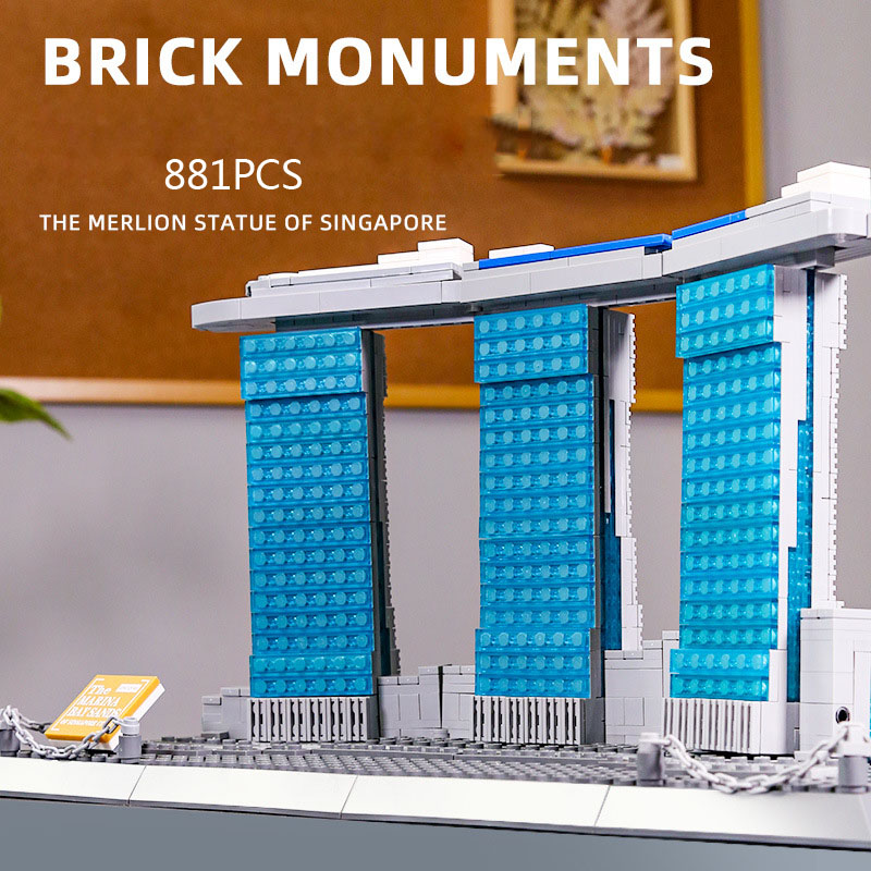 Model Kit Singapore - ตัวต่อสร้างสรรค์ ชุดโมเดลโรงแรมมารีน่า เบย์ แซนด์ส สถาปัตยกรรมสมัยใหม่ สถานที่สำคัญของสิงคโปร์