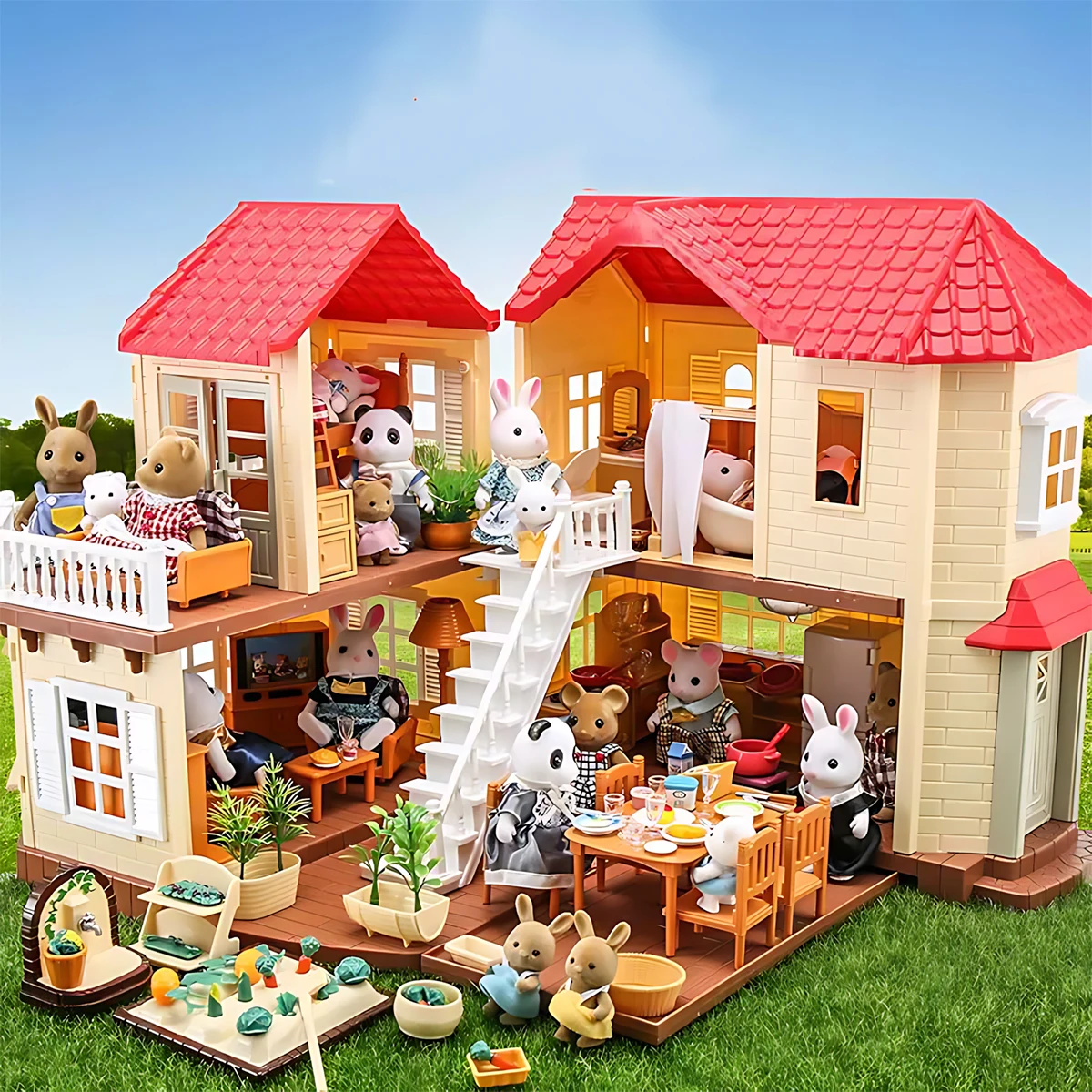 Model Kitchen Set - เฟอร์นิเจอร์จิ๋ว 1:12 ตุ๊กตาบ้าน ชุดห้องครัว ห้องนั่งเล่น ห้องนอน