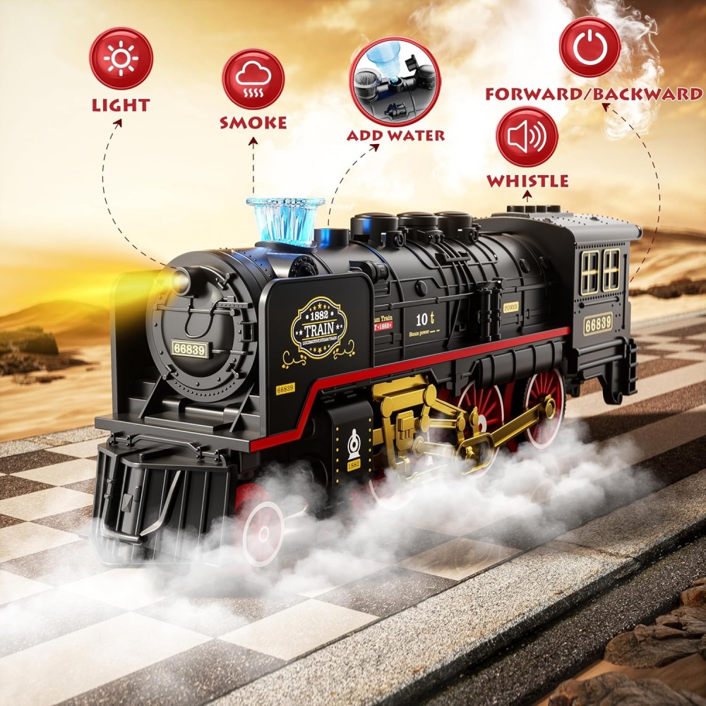 รถไฟของเล่นไฟฟ้าพร้อมไฟและเสีย - Model Kit Train บทวิจารณ์และราคา