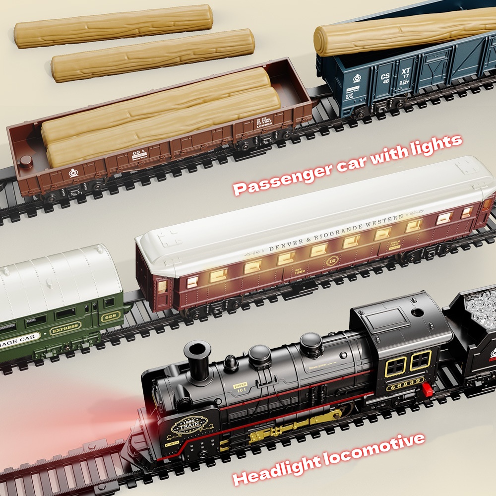 รถไฟของเล่นไฟฟ้าพร้อมไฟและเสีย - Model Kit Train บทวิจารณ์และราคา