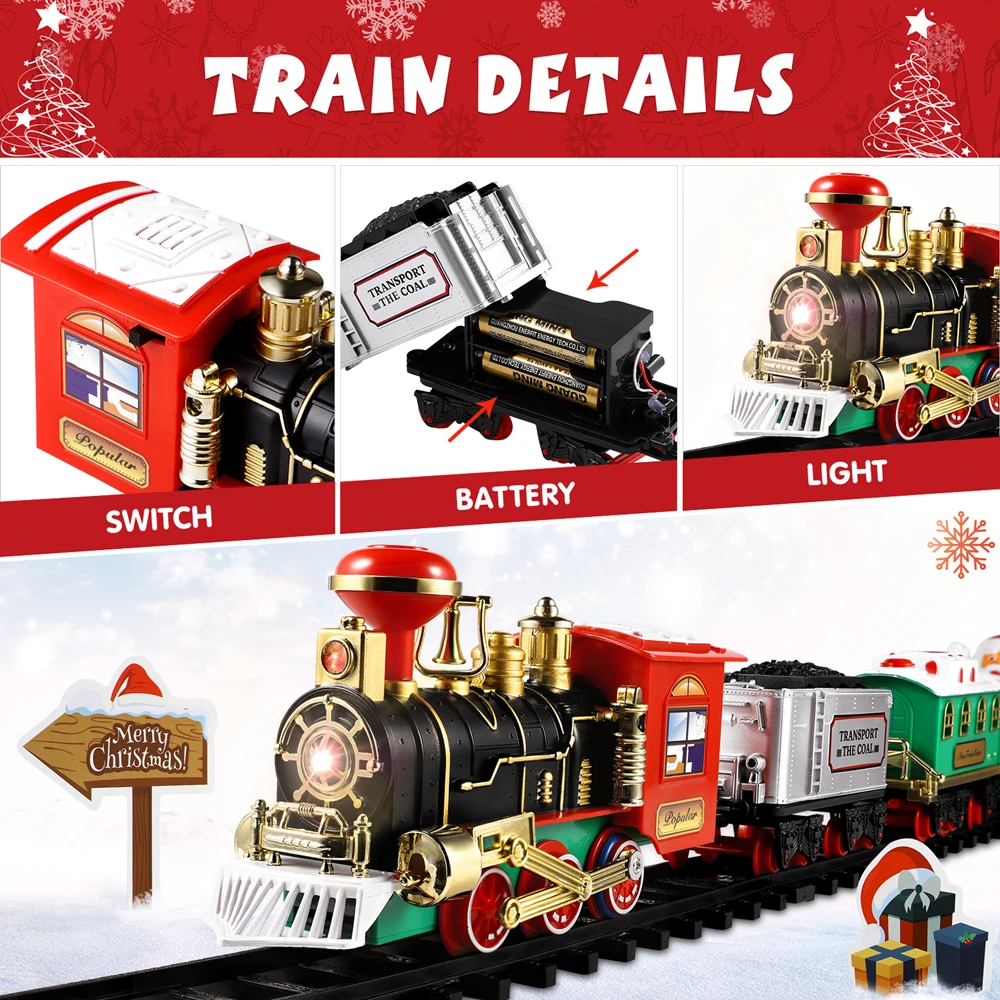 คริสต์มาสชุดรถไฟเทศกาล MINI Lo - Model Kit Train บทวิจารณ์และราคา