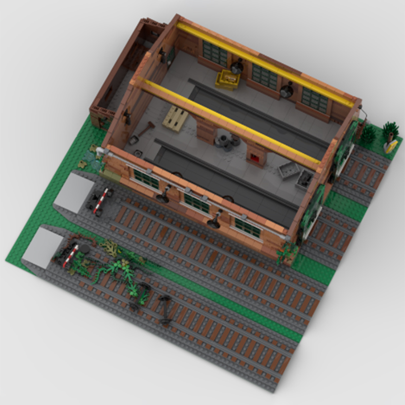 MOC ชุดตัวต่ออาคารโรงเก็บรถไฟแ - Model Kit Train บทวิจารณ์และราคา